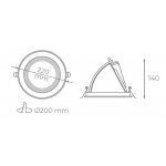 Focos empotrables orientables 30W, corte 200mm